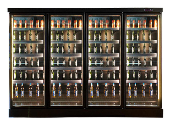 Glass Door Multideck Display Refrigerator For Drink Yogurt Milk Beer Beverage