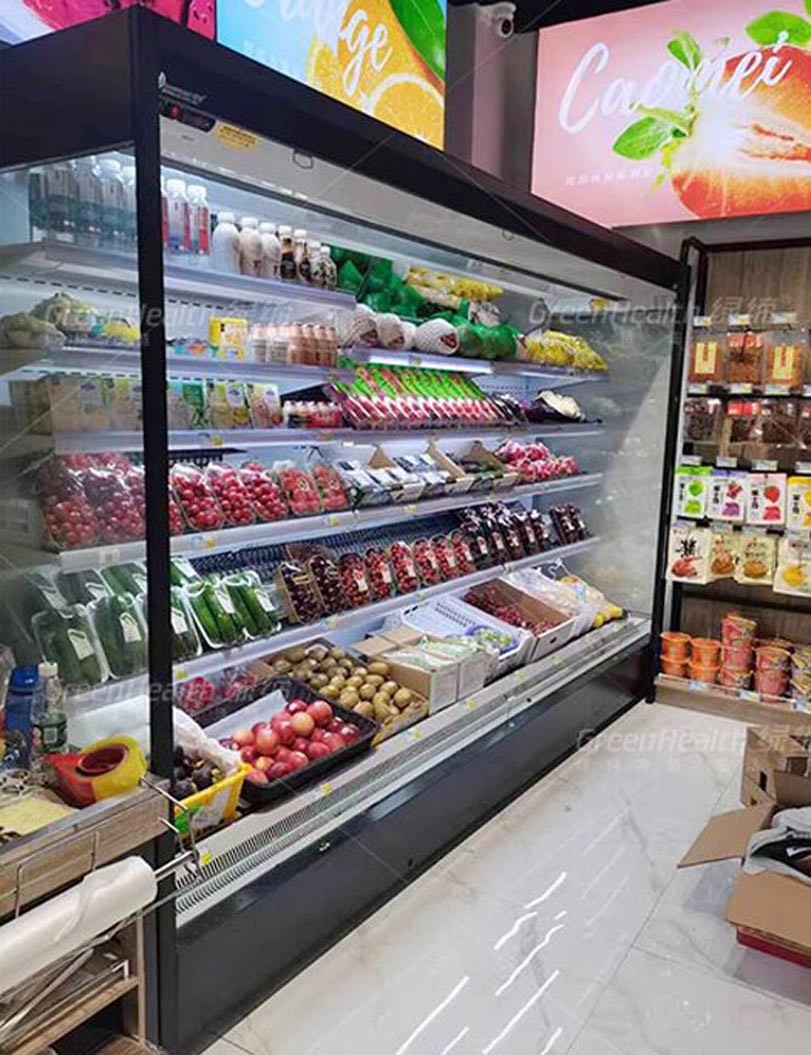 Large Standing Refrigeration Equipment Open Chiller With Multi Decks