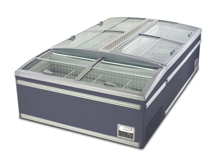Large Volume Sliding Door Ice Cream Refrigerator Island Display Freezer R404a 1040L