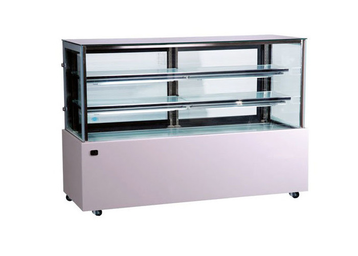 4 Feet Square Glass Cake Display Chiller Patisserie Bakery Display Case