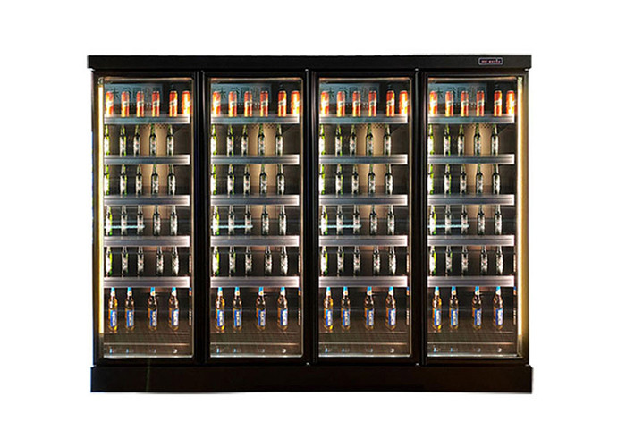 Large Green Health Multideck Open Chiller Multiple Glass Doors Deep Freezer