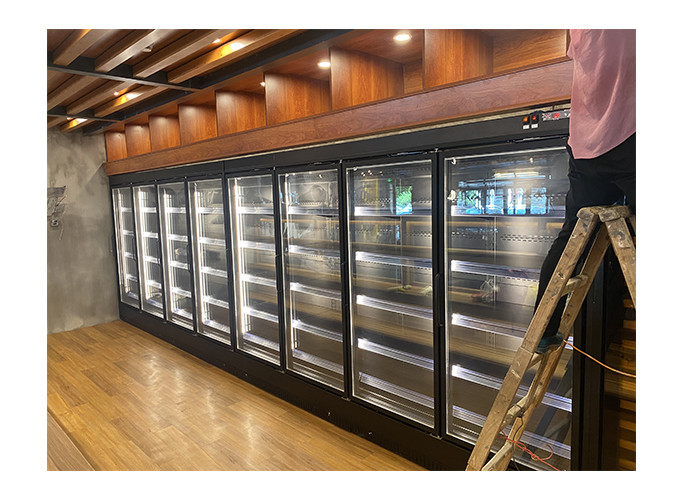 Painted Steel Commercial Multideck Fridges Drinks Display Chiller R404a With Multi Gate Glass Door