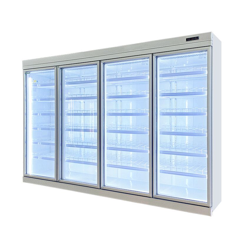 White Color 3 4 5 Door Supermarket Freezer Display Frozen Food Showcase