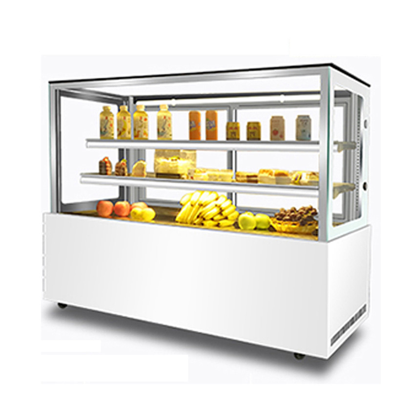 Energy Efficient Bakery Equipment Glass Cake Display Fridge With 2 Layers