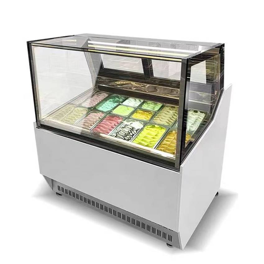 Frost Free Ice Cream Display Showcase With Fan Cooling System