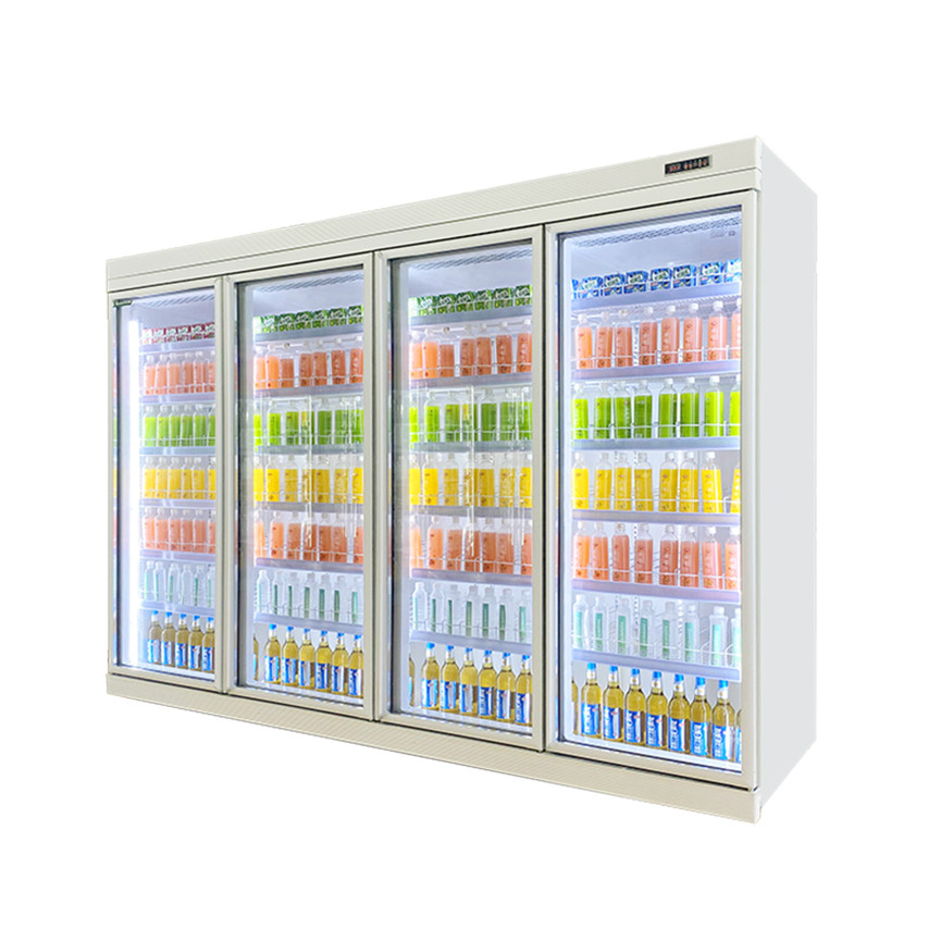 Commercial Beverage Cooler With Fan Cooling For Supermarket Display