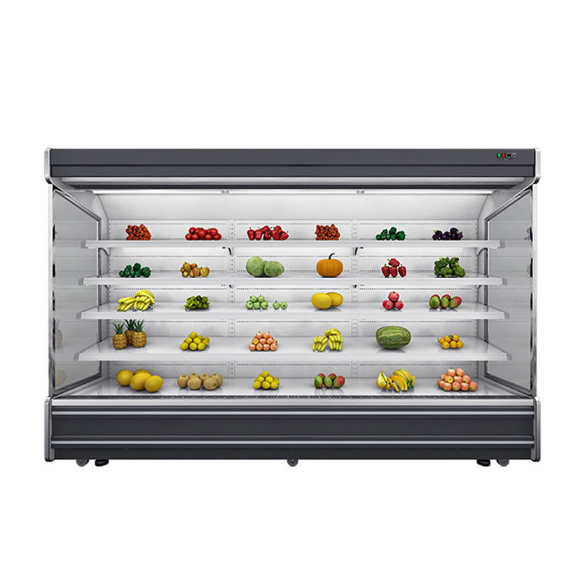 Supermarket Air Cooling Multideck Open Vegetable Fruit Display Chiller