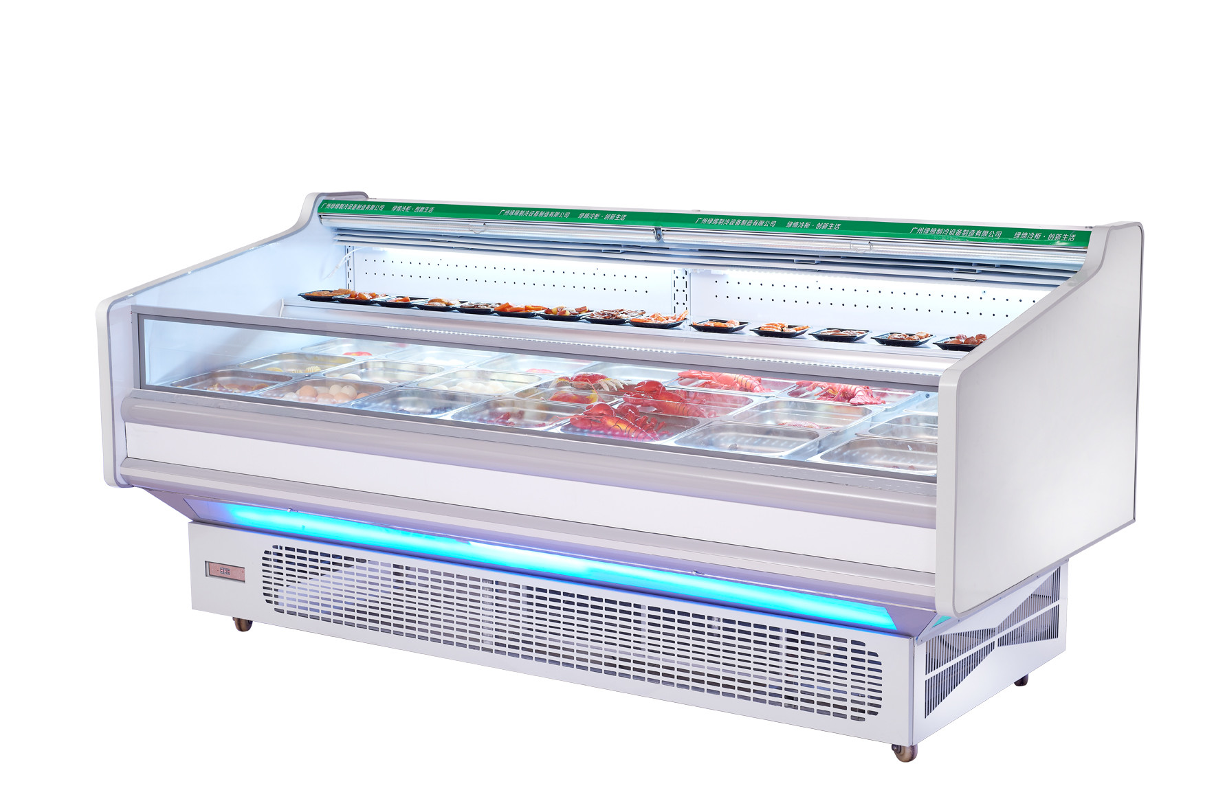 Commercial Open Fresh Meat Display Refrigeratior Showcase With Auto Defrost