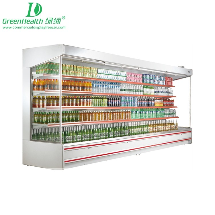 Vegetable Multideck Chiller Fruit / Beverage Open Display Fridge For Supermarket With Spray