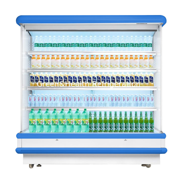 Commercial Multideck Open Chiller Display Refrigerated Cabinet 380V 50Hz 3 Phase