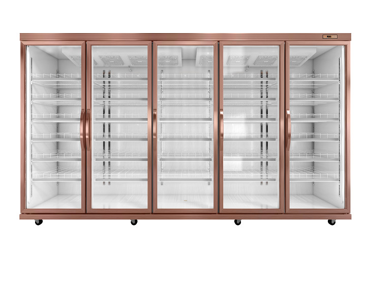 Adjustble Racks Digital Temperature 3300 L Glass Door Fridge