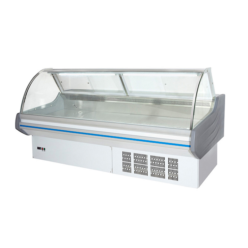 Low Energy Lighting Meat Shop Food Display Refrigerator Open Display Cooler