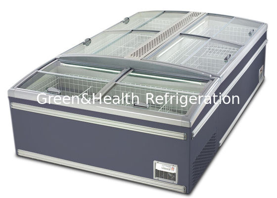 Saving Energy Commercial Display Freezer Supermarket Island Freezer -18°C 1200W