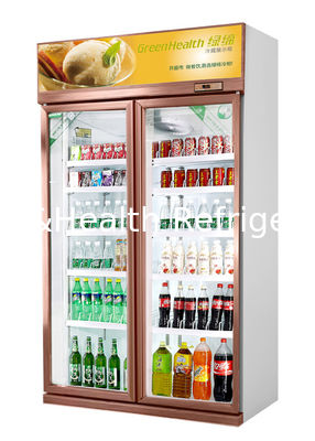 Customize Champagne Gold Commercial Display Cold Drink Freezer For Restaurant / Supermarket