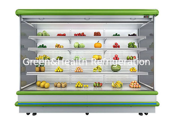 Stainless Steel Multideck Open Chiller 4 Layers 3000mm With Air Curtain