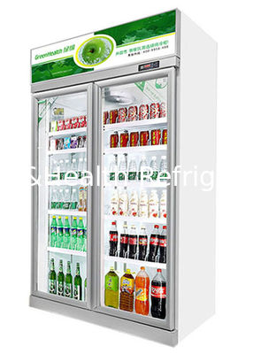White Color Glass Door Cooler Drink Chiller Showcase With Demist Function R134a
