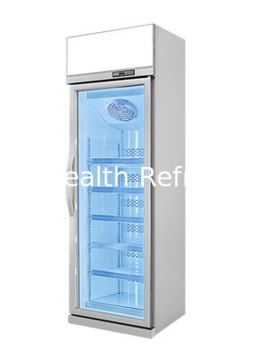High Efficient Compressor One Door Upright Display Freezer Plastic Coated Steel
