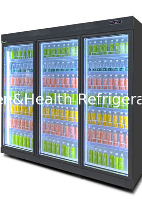 Fan Cooling Swing Door Beverage Display Cooler / Supermarket Refrigerator