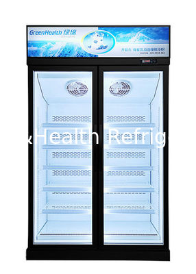 Air Cooling Glass Door Freezer / Ice Cream Refrigerator With RoHS Black