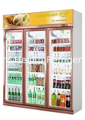 3 Glass Doors OEM Beverage Display Cooler / Cold Drink Refrigerator