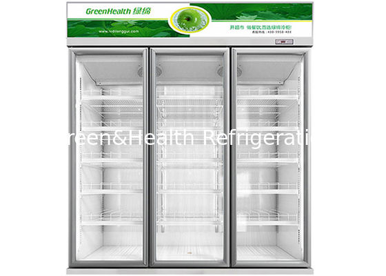 Custom Auto Defog Commercial Refrigeration Hypermarket Juices Display Chiller
