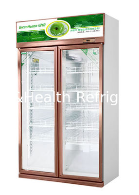 Commercial Two Door Glass Fridge Vertical Display Chiller With Low Noise