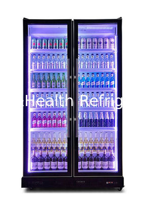 Large Capacity 800L/1200L Commercial Glass Door Beverage Display Refrigerator with Triple-Layer Anti-Fog Tempered Glass Doors and Intelligent Air-Cooling System