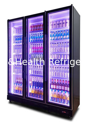 High Level Full Glass Soft Drink Display Cooler , Pub Soft Drinks Display Fridge