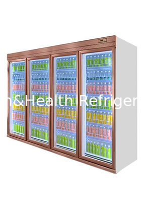 Customization HD Glass Supermarket Upright Beverage Cooler With N Doors