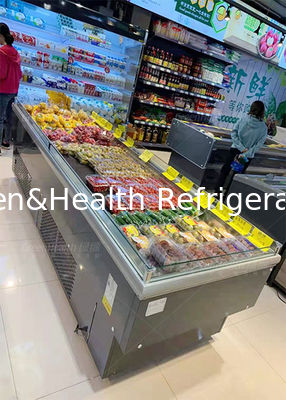 Horizontal Fruit Cooling Cabinet Vegetable Display Chiller For Supermarket