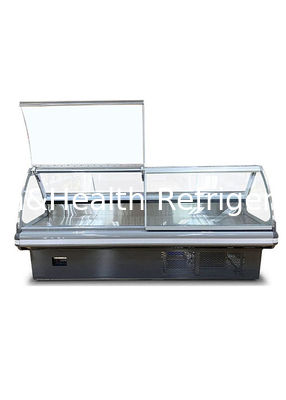 Curved Glass Deli Chiller Cooked Food Refrigerator With Fan Cooling
