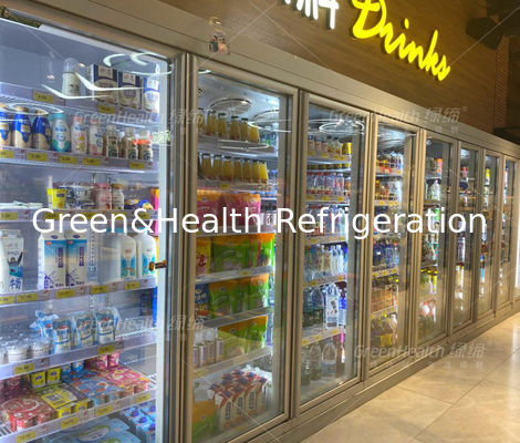 Fashionable Supermarket Glass Door Commercial Beverage Refrigerator Beer Cooler