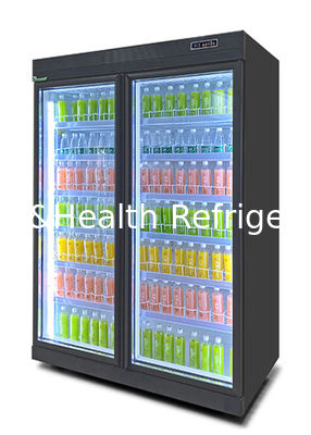 Remote Type Large Space Beverage Display Fridge With 2 3 4 5 Glass Doors