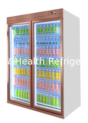 Air Cooling Soft Drink Display Refrigerator With Self Closing Door