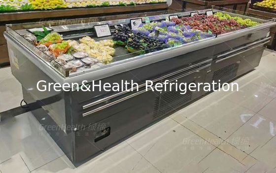 Island Display Fridge Fruit Display Cooler Supermarket Refrigeration Equipment