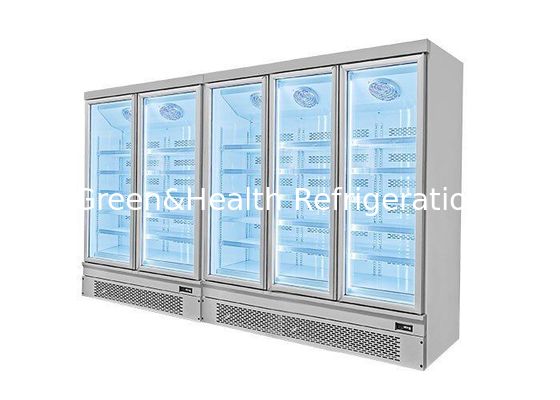 5 Adjustable Shelves Frozen Product Display Freezer Air Cooling With Glass Door