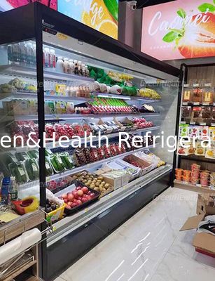 Large Standing Refrigeration Equipment Open Chiller With Multi Decks