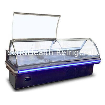 Curved Glass Commercial Butchery Shop Freezer Deli Display Refrigerator