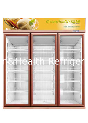 Large Space Transparent Glass Door Drink Refrigerator For Product Refrigerated