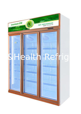 Nice Appearance Luxury Commercial Beverage Fridge 3 Door Upright Display