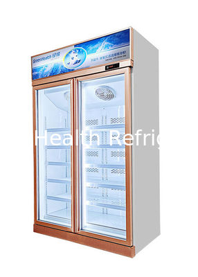 Excellent Performance Frost Free Glass Hinge Door Vertical Display Freezer