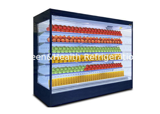 Fruit Display Rack Wall Mounted Refrigerator With Night Curtain