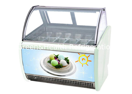 12 14 16 Flavors Ice Cream Display Cabinet Case For Gelato Store stainless steel
