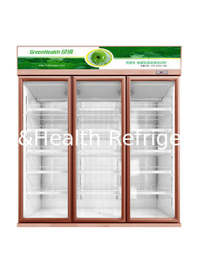 Rose pink Soft Drink Display Refrigerator For Bottle Beverage Fan Cooling