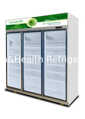 Commercial Beverage Cooler with Triple Glass Door 1050W Power and 1530L Capacity for Supermarkets