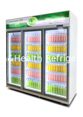 Upright 220V Commercial Beverage Cooler With Low E Glass Door 1530L