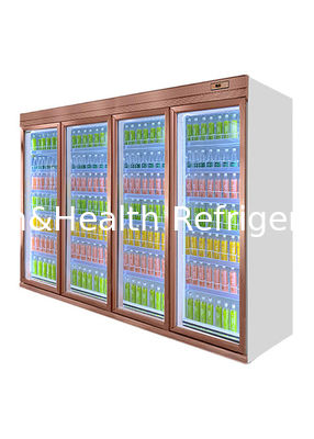 1800W Commercial Beverage Cooler Glass Vitrine Drinks Upright Showcase For Retail Store