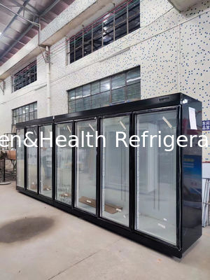 R22a Air Cooling Vertical Front Glass Door Cooler High Capacity For Drinks