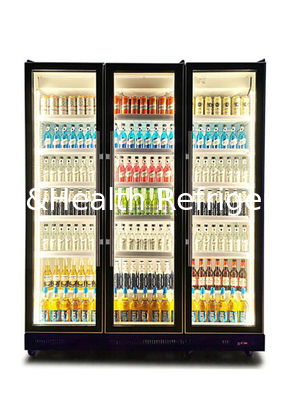 3 Doors Display Bottle Liquor Beer Refrigerator Auto Defrost No Light Box