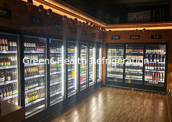 Hotel Pub Multi Transparent Glass Doors Bar Fridge For Wine Beer